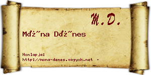 Móna Dénes névjegykártya