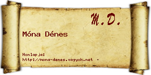Móna Dénes névjegykártya